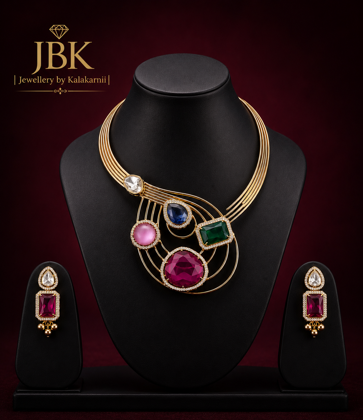 Multicolour Hasali Statement Necklace Set