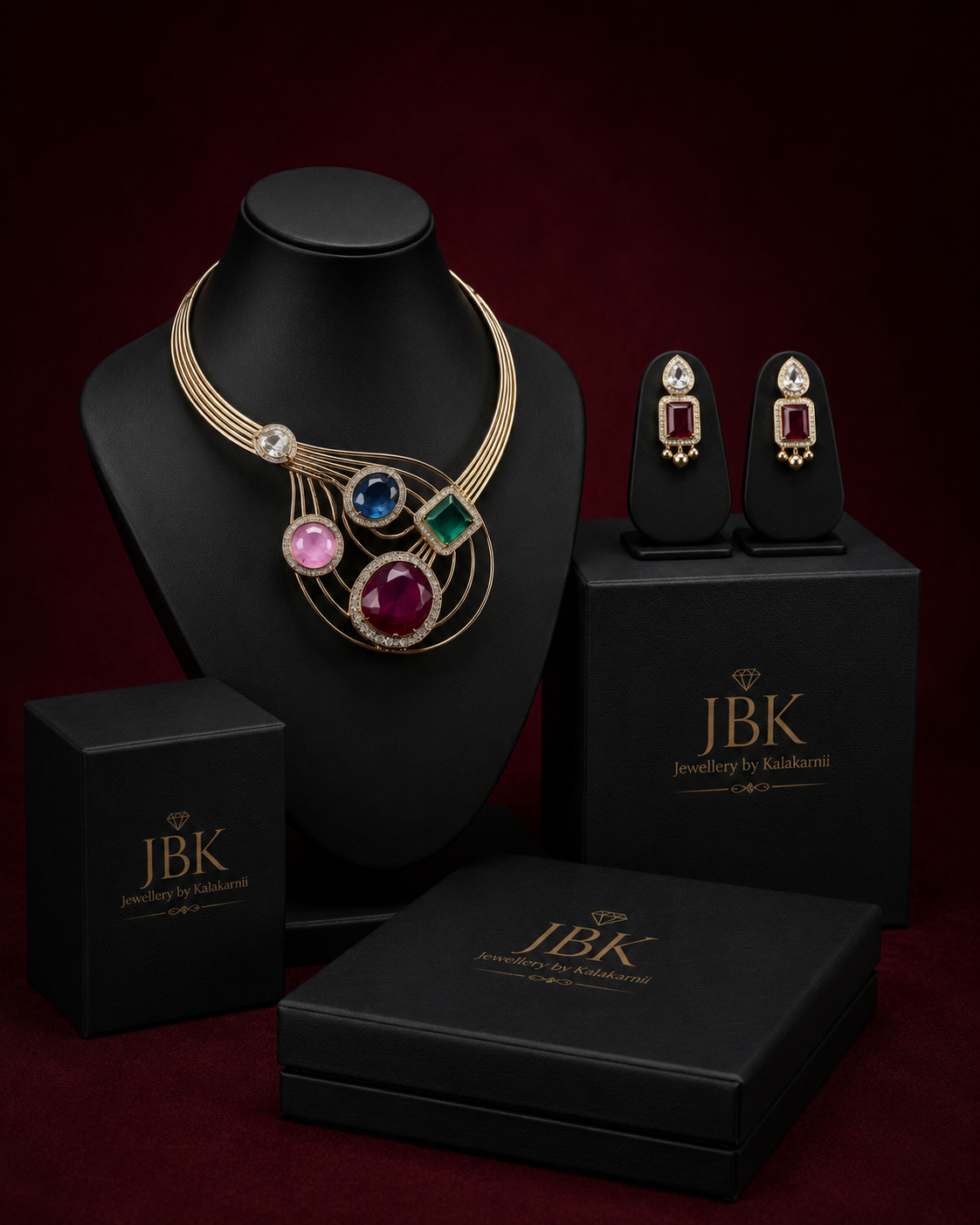 Multicolour Hasali Statement Necklace Set